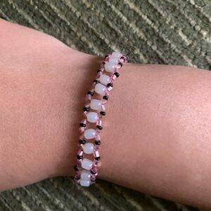 Elegant Pink Beaded Bracelet